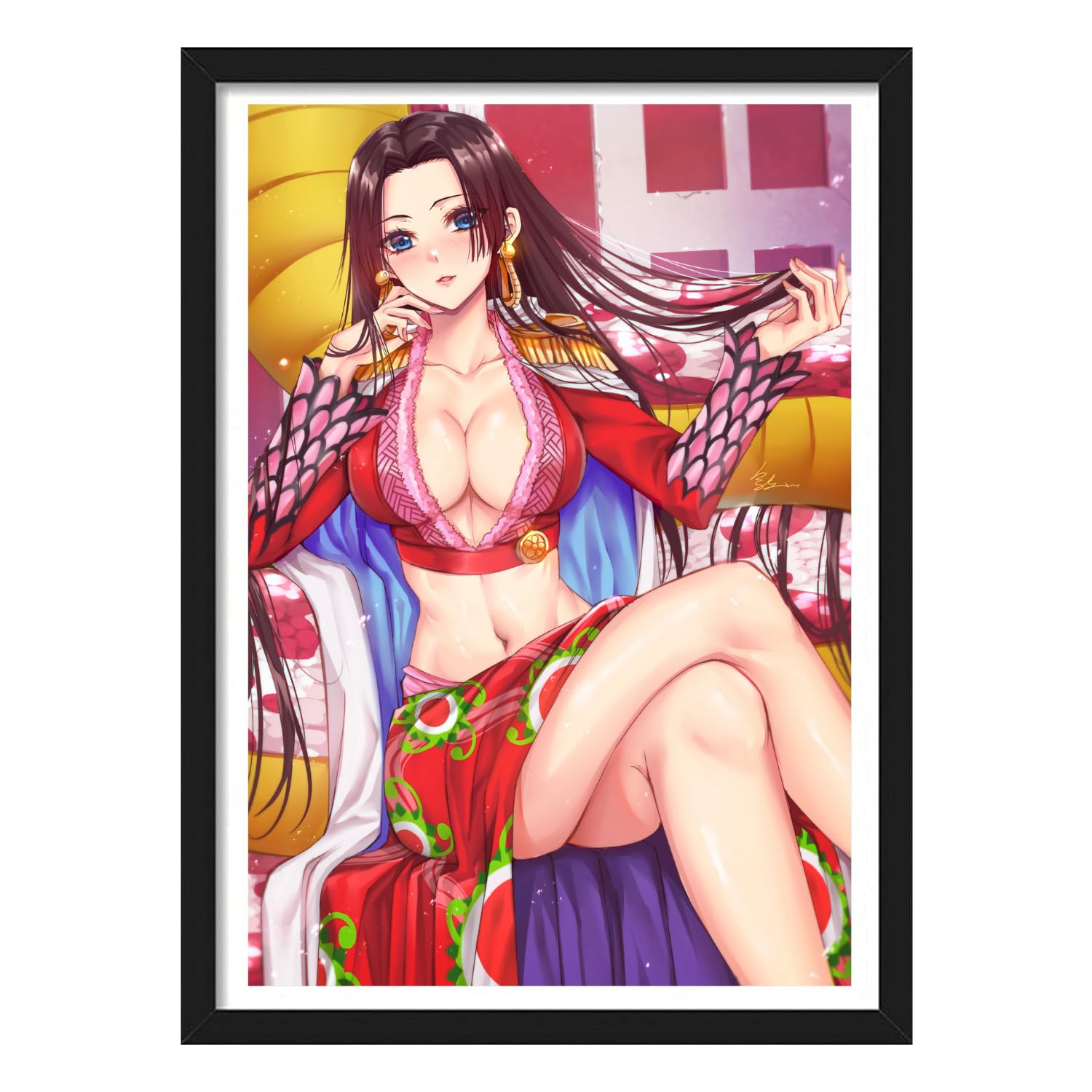 YourCanvas | Boa Hancock | One Piece - Anime Framed Posters (Black Framed 10×13 inches, Boa Hancock)