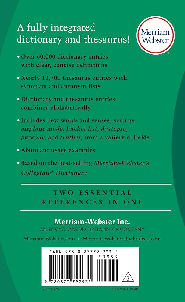 Merriam-Webster's Dictionary and Thesaurus, Mass-Market