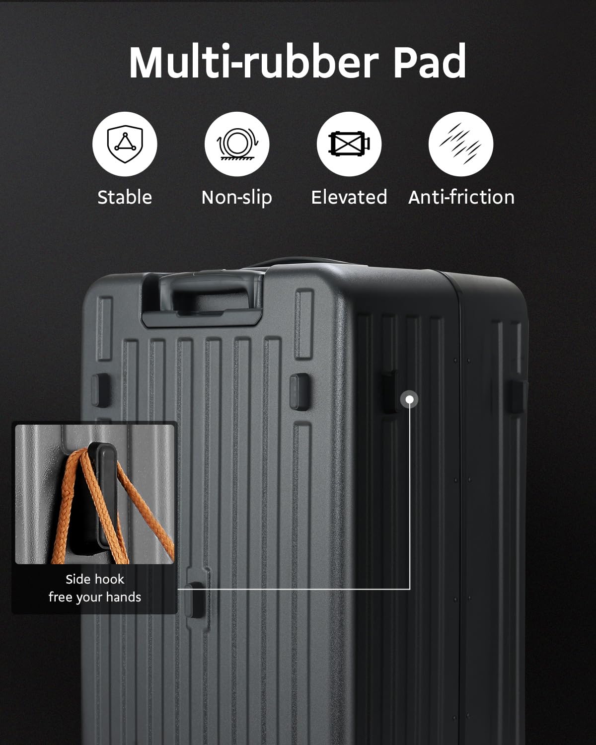 Checked Luggage, Large Suitcase 29 Inch Trunk Luggage with Spinner Wheels, Lightweight ABS+PC Hard Shell with Aluminum Frame, Top Opening, TSA Lock (Black, 1PC)