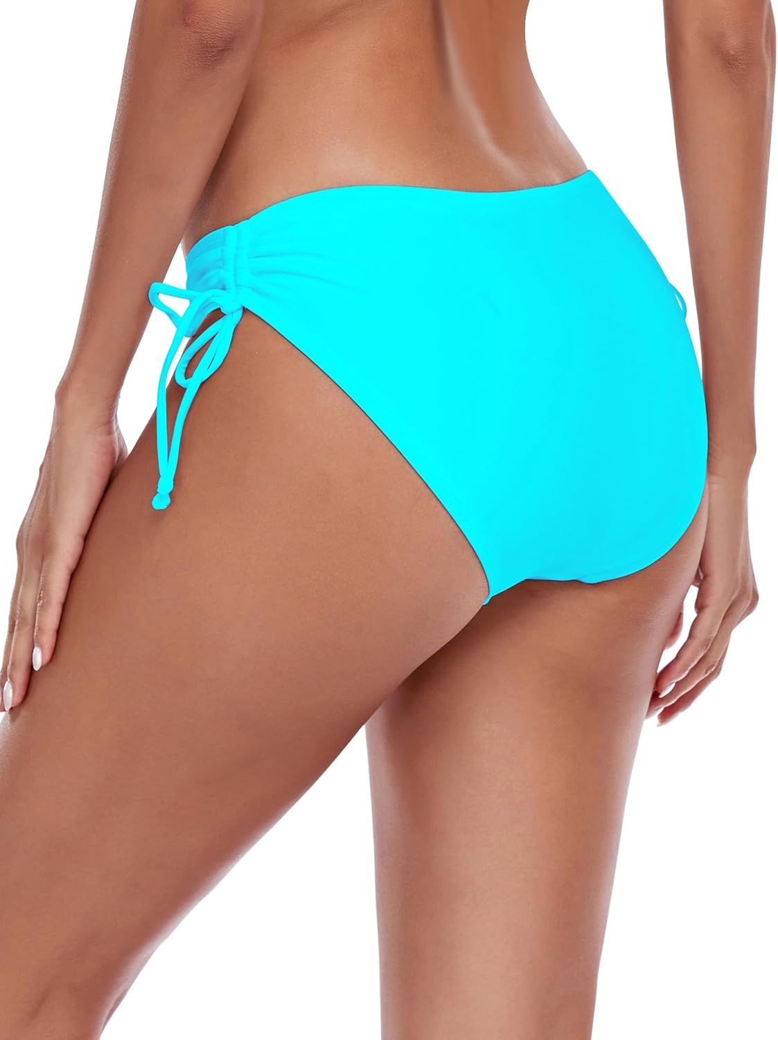 Colloyes Women's Drawstring Bikini Bottoms Full Coverage Low Waisted Swim Bottom - Image 3