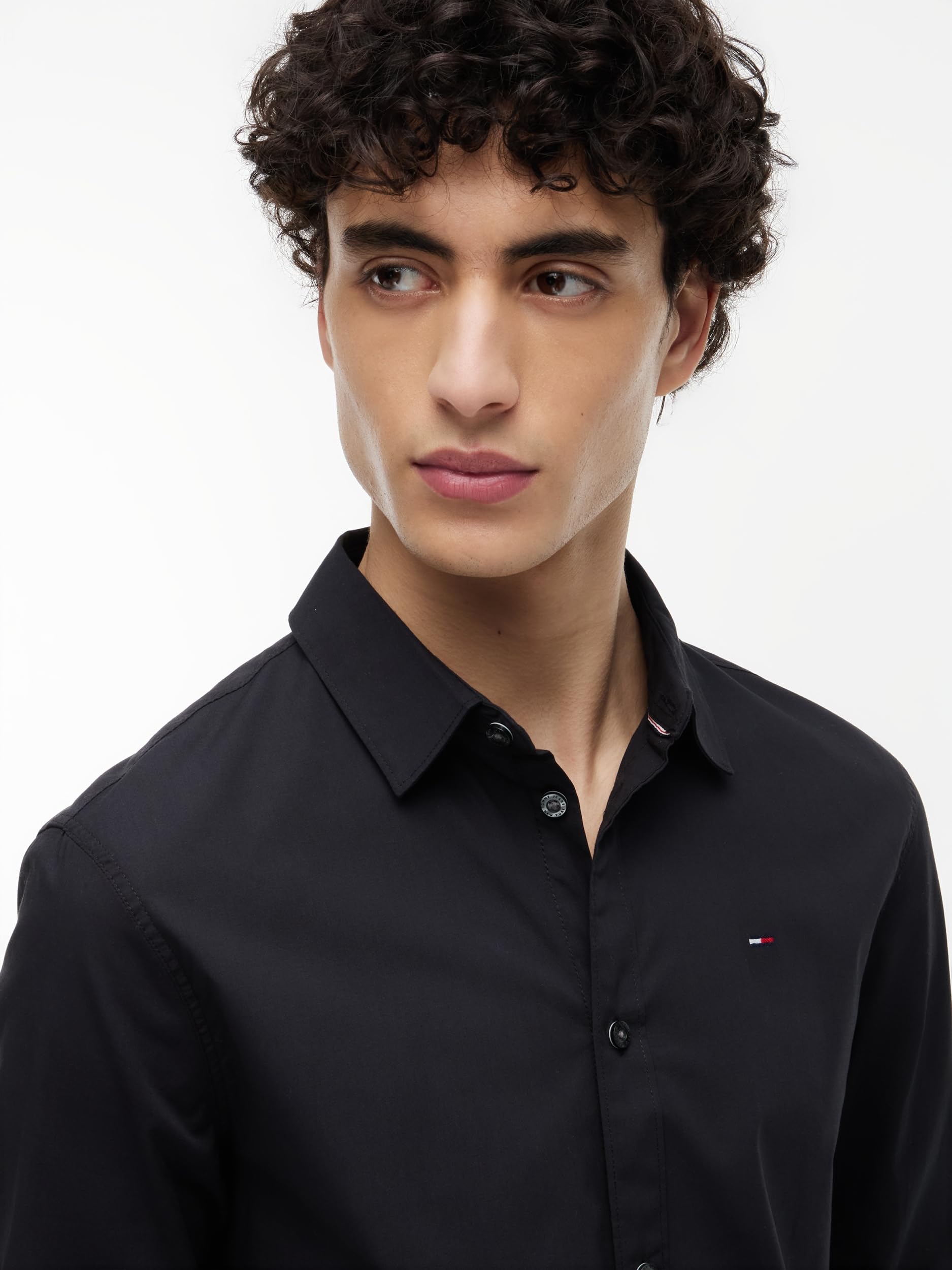 Tommy Jeans Original Stretch Koszula, Tommy Black 078, XXL