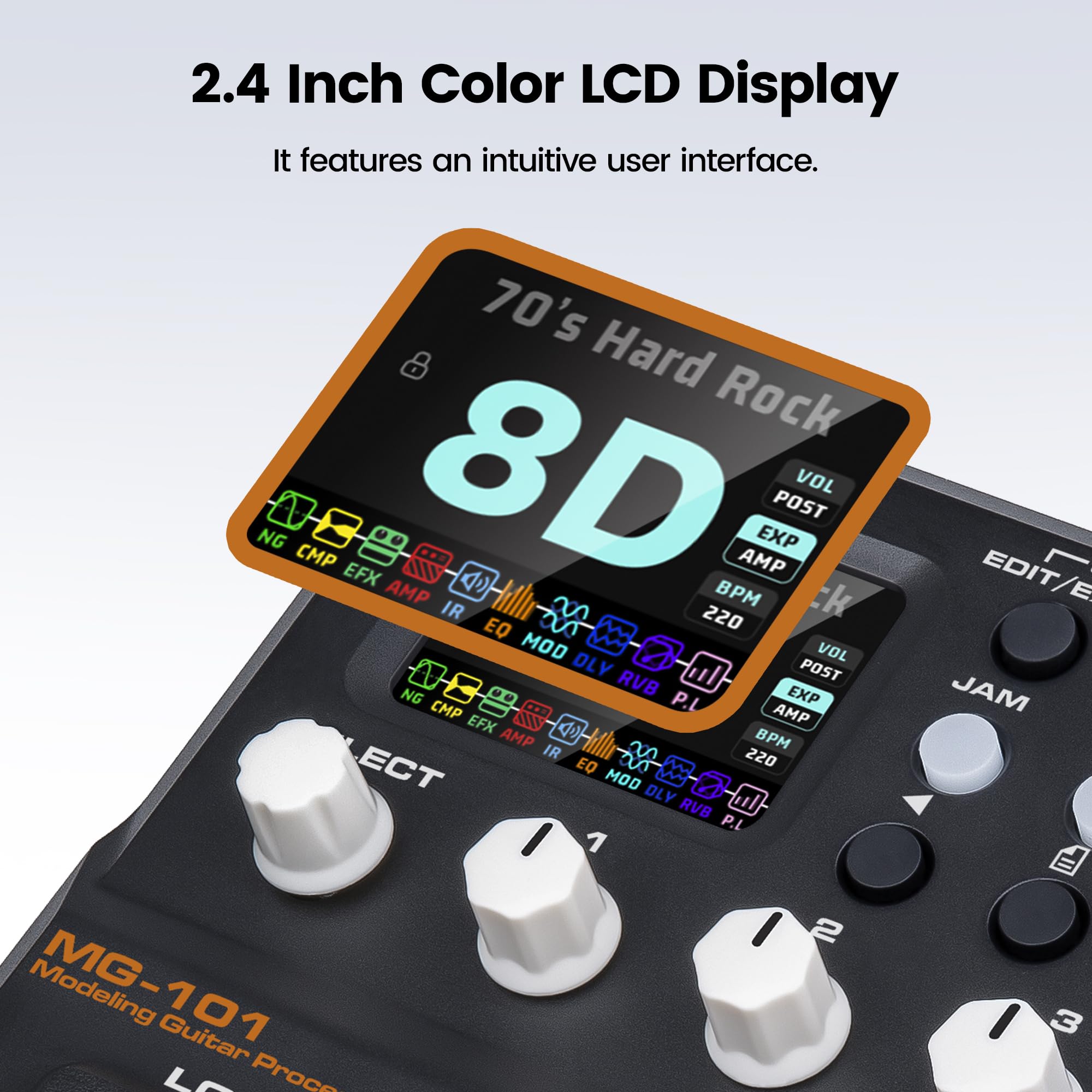 Amazon | NUX MG-101 マルチエフェクトペダル 46種類のエフェクト、25