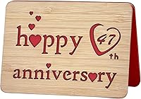 Vista 14 de Tarjeta de 5 aniversario de madera, hecha a mano, 5 años, aniversario de boda, tarjetas de regalo de felicitación, tarjeta de aniversario de cinco