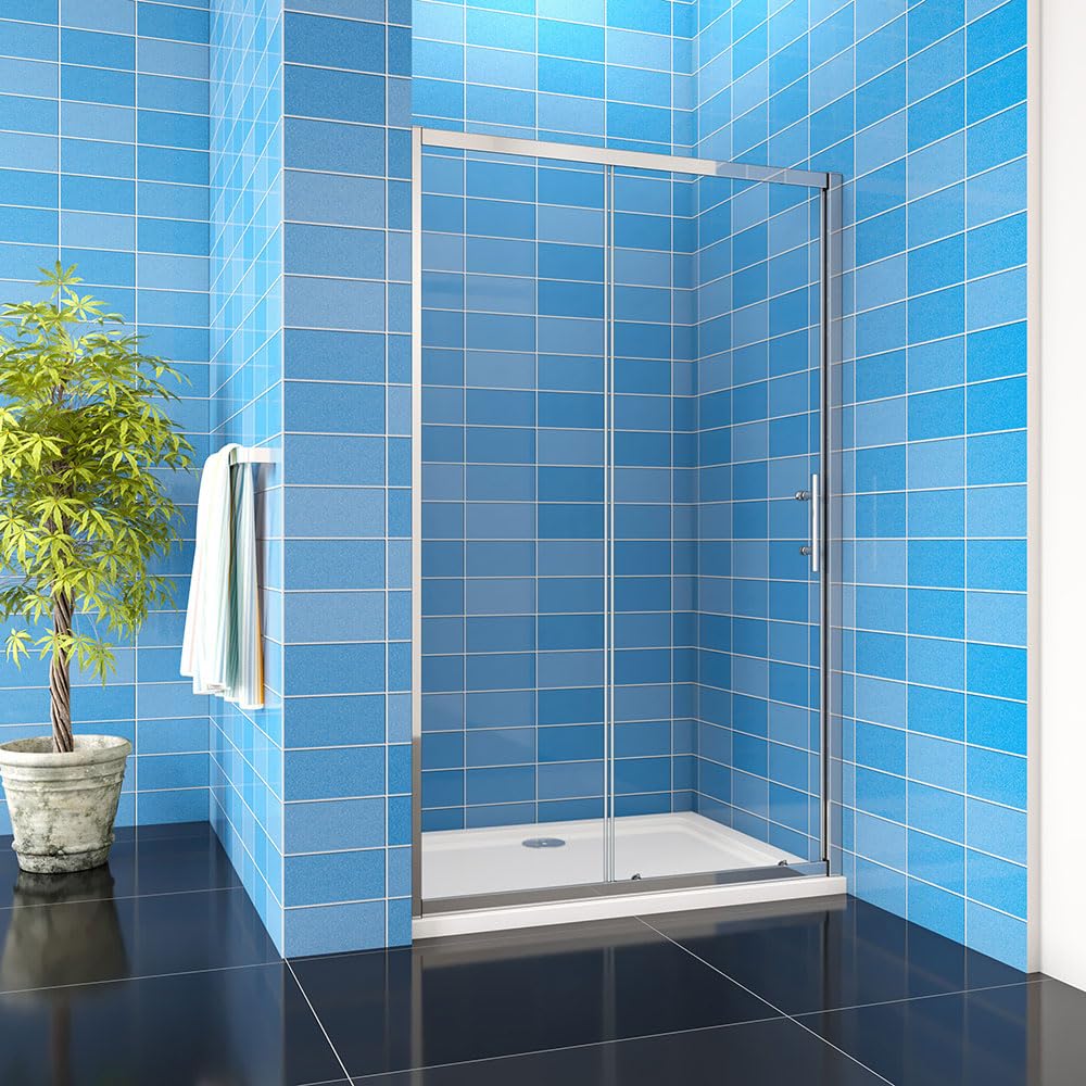Acezanble 1200mm(Width) x 1850mm(Height) Sliding Showe 5mm Tempered Glass Door