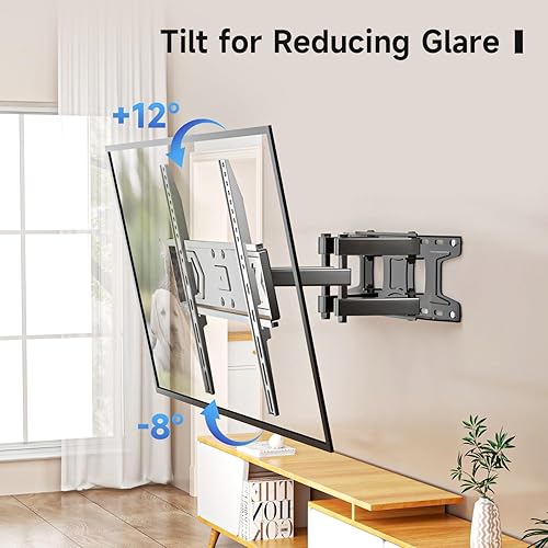 Miniatura 4 de Suptek MA001 - Soporte de pared para TV de movimiento completo para televisores de 32 a 60 pulgadas, soporte ajustable giratorio e inclinable,