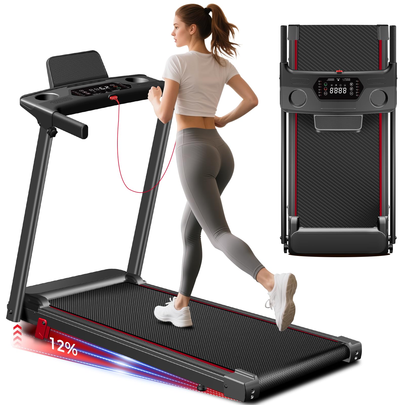 ApexNexus Treadmill with Incline 3-in-1 Portable