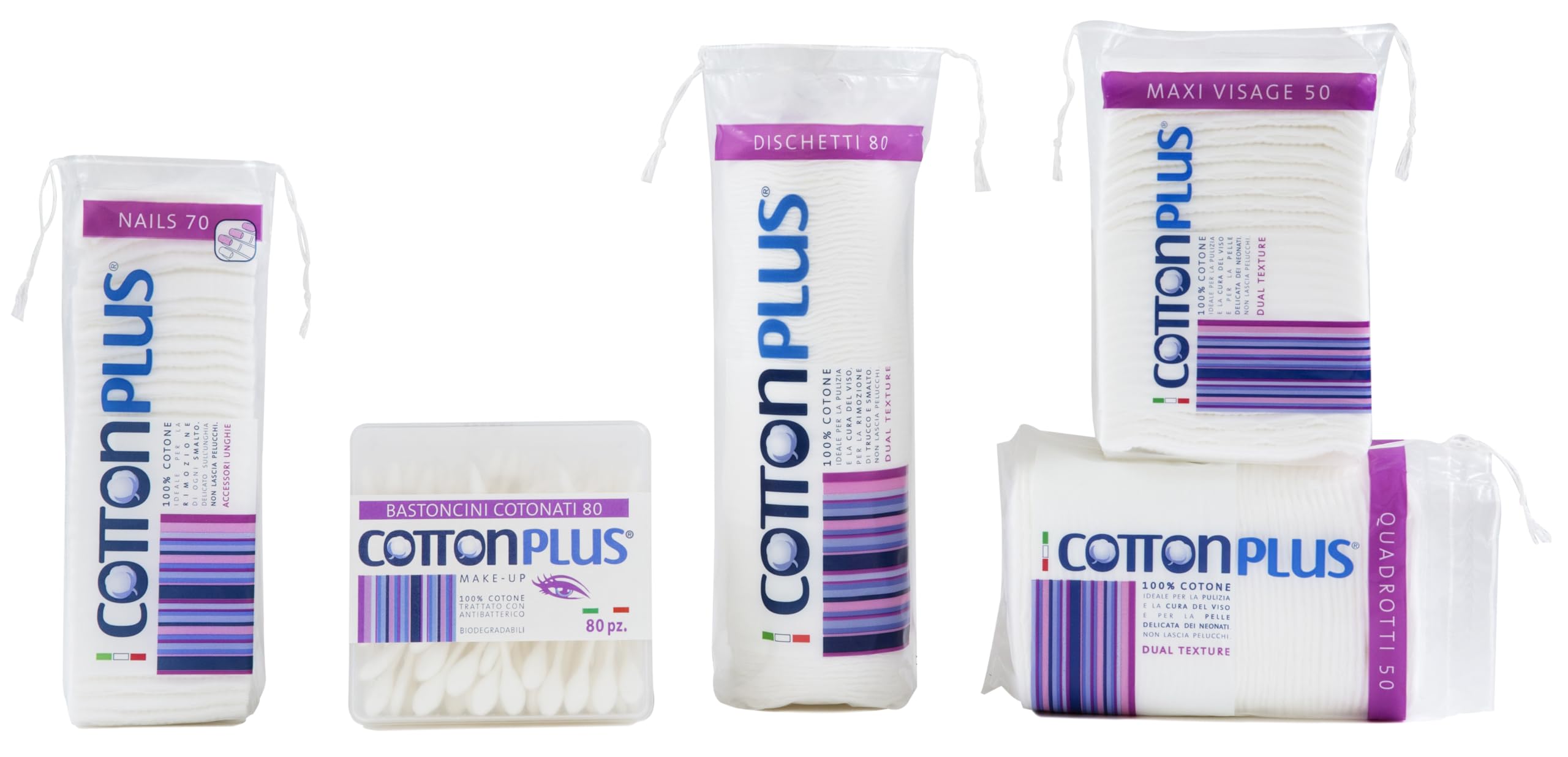 Cotton Plus MAXI VISAGE 50 pz. - LINEA BEAUTY | DISCHETTI PRETAGLIATI 100% PURO COTONE | Dischetti struccanti per la pulizia del viso soffici e resistenti.