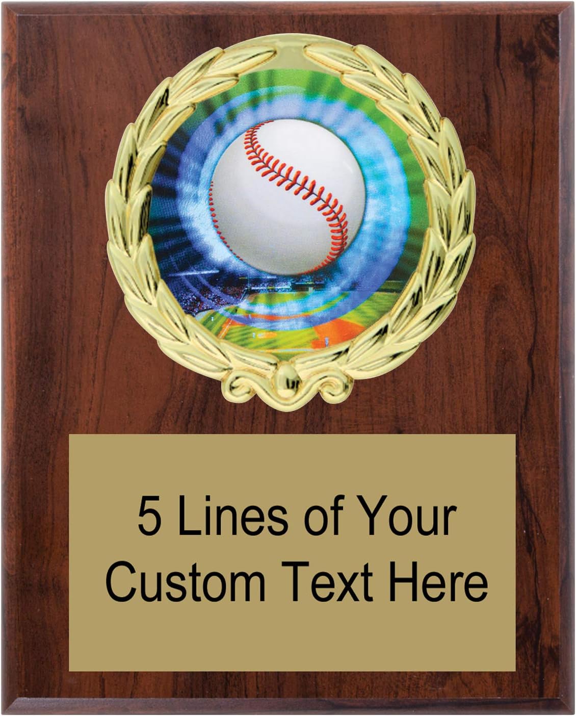 Express Medals 5x7 Cherry Color Baseball Plaque Award Trophy with Engraved Plate MY4