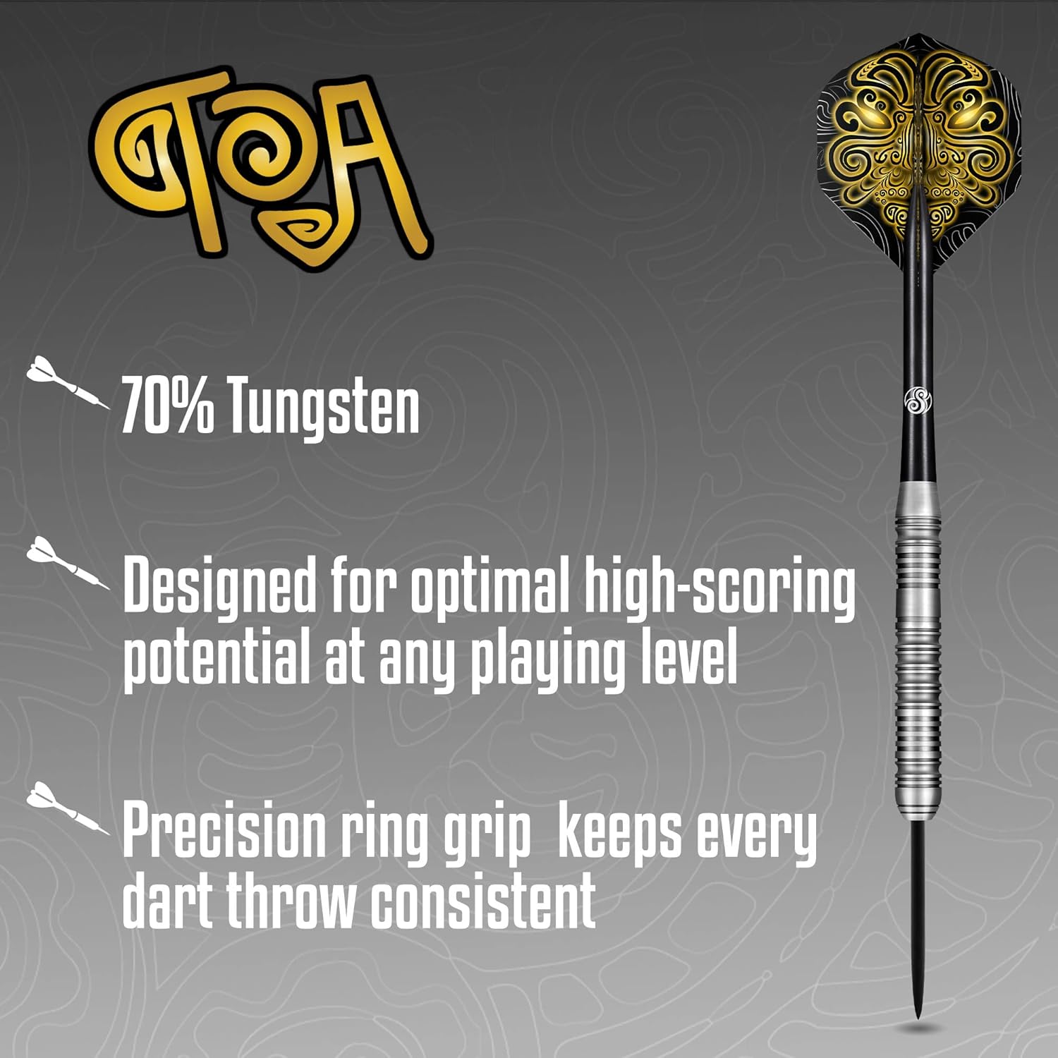 Shot Darts Steel Tip, TOA (23g / 24g) 70% Tungsten Barrels Pro Throwing Darts for Maximum Aerodynamics Handcrafted Professional Dart Set and Flights Made in New Zealand Metal Tip Bar Darts for Adults