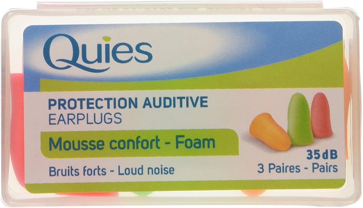 Pair of Foam Earplugs of Earplugs - Pack of 3