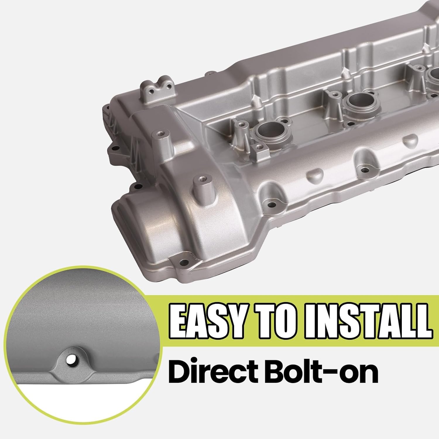 Aluminum Right Passenger Side Valve Cover Compatible with 2006-2012 Hyundai Sonata Santa Azera Entourage Veracruz KIA Sedona Amanti 3.3L 3.8L V6 Engine Code Lambda G6DB Lambda RS 3800