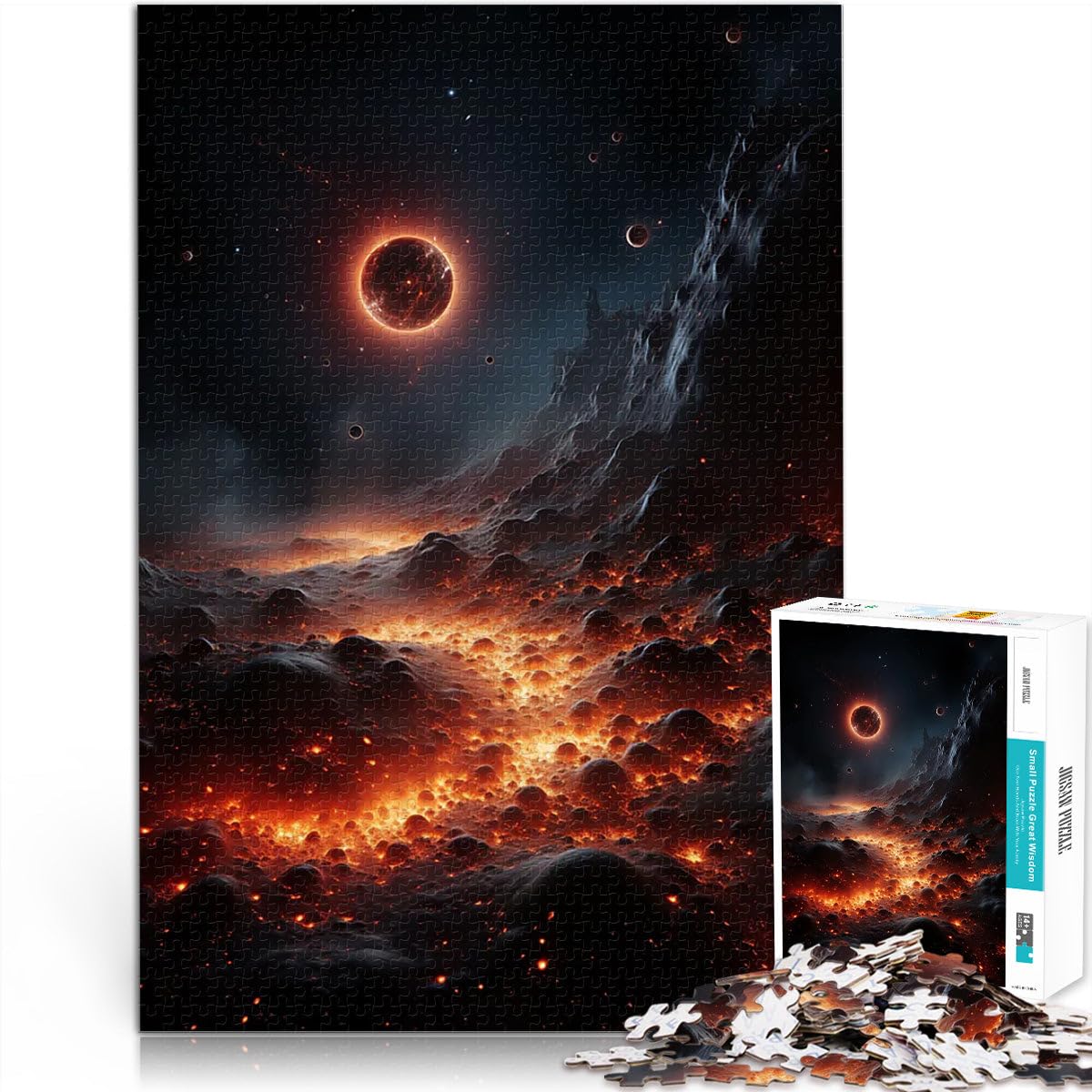 Adult Jigsaw Puzzles 1000 Pieces Volcano Space Fantasy Herausforderndes Spiel Verbessern Sie das Gedächtnis52x38cm — image 1