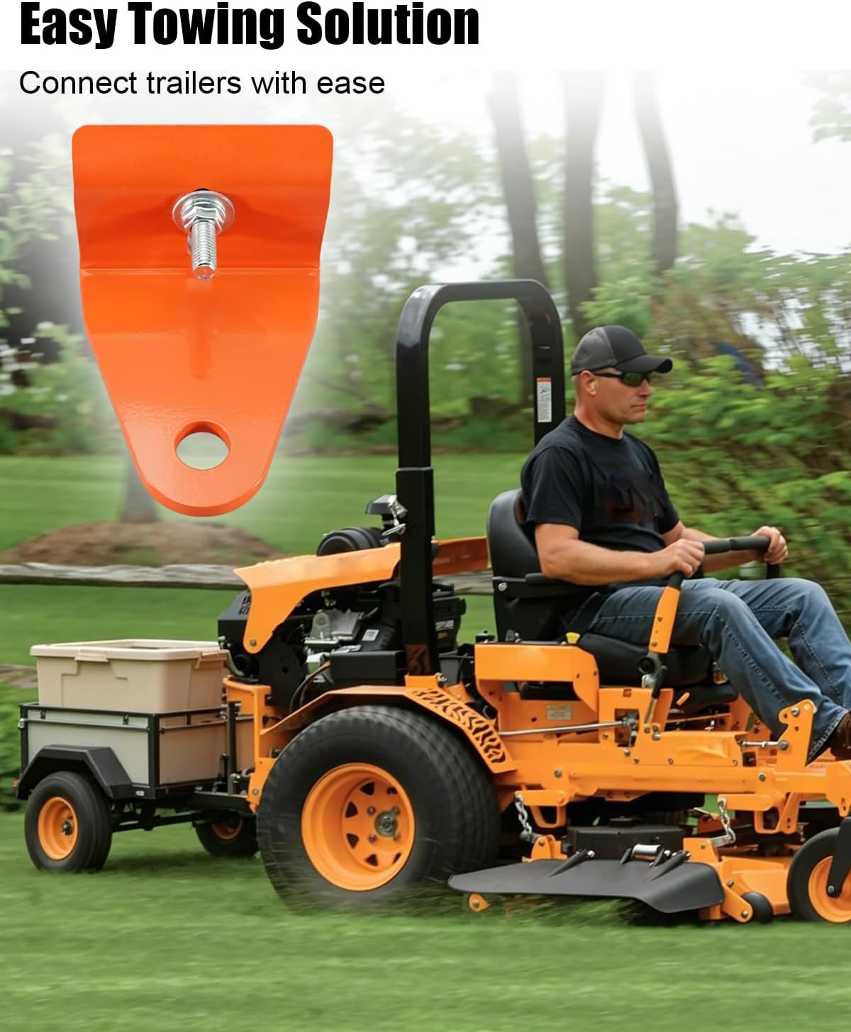 Trailer Hitch Fit for Scag Tiger Cub Tiger Cat Wild Cat 48" 52" 61" Deck Zero-Turn Mower, Heavy Duty Steel Lawn Tractor Tow Hitch Mount with Carriage Bolts & Nuts