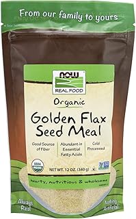 NOW Foods, Organic Golden Flax Seed Meal, Source of Essential Fatty Acids and Fiber, Cold-Processed, Certified Non-GMO, 1...