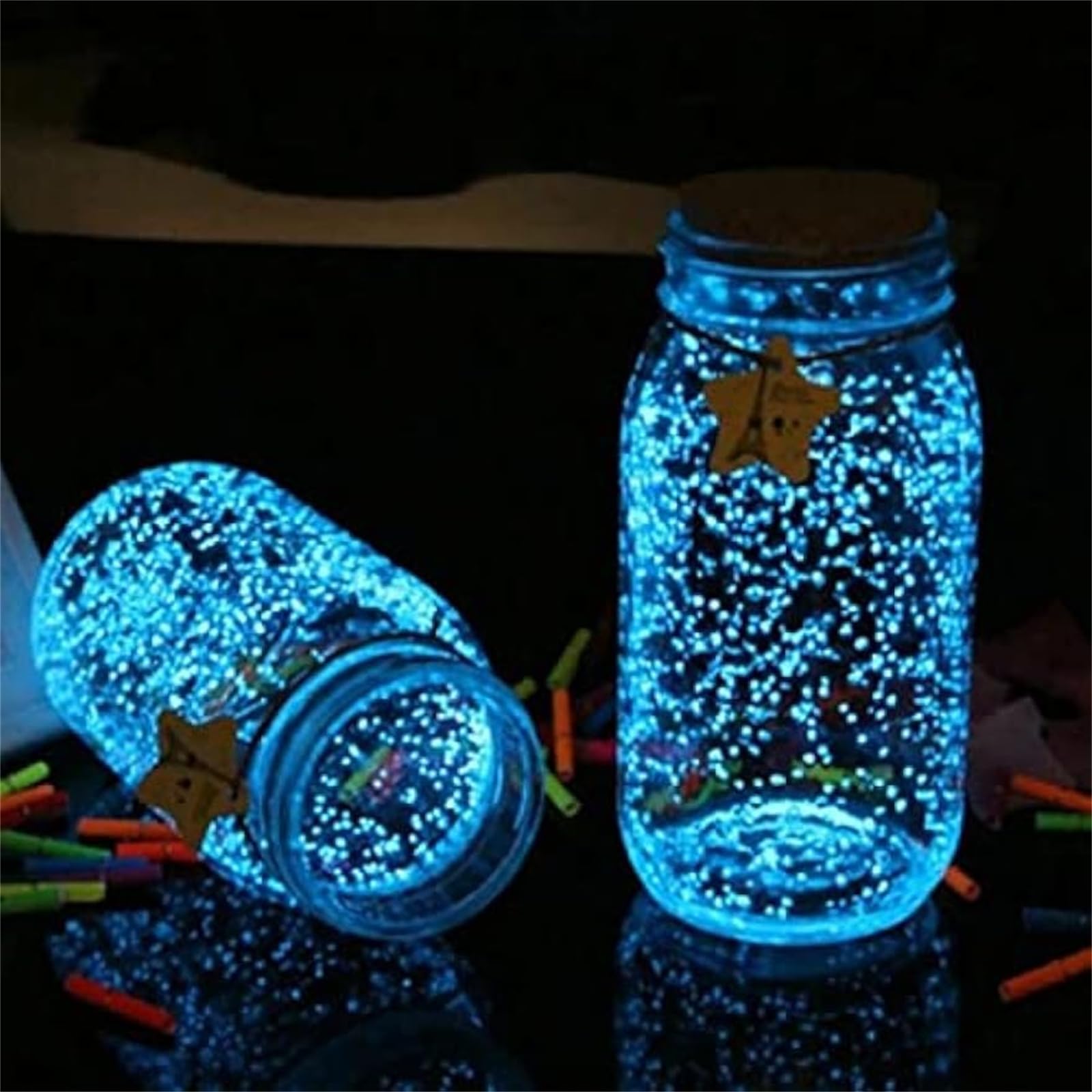 2 Bags Glow Gravel in The Dark, Luminous Rocks Natural Pebbles and Polished Glass Sand Glow Rocks Stones Fluorescent Pebbles Rock for Fish Tank Turtle Aquarium Garden Planter Landscape Decoratio