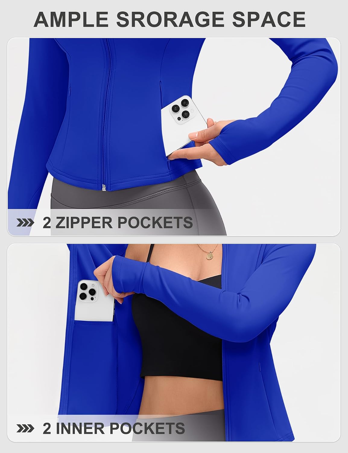 LOMON Women Workout Jacket Lightweight Zip Up Cropped Athletic Slim Tops
