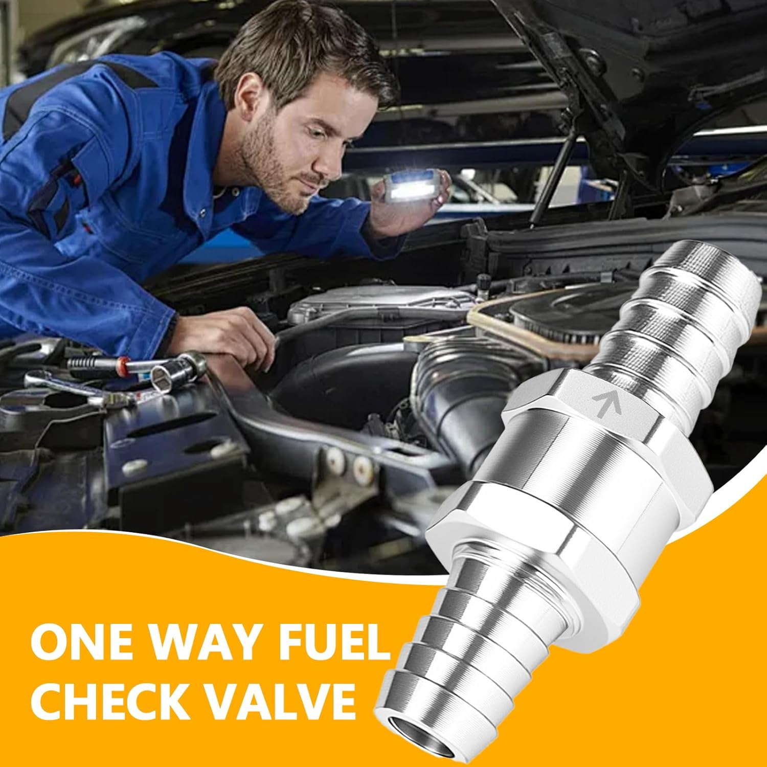 2PCS 12mm (1/2") Aluminum Non Return Valve, One Way Check Valve for Fuel/Oil/Gas/Petrol/Diesel, Anti-Backflow Valve for Automotive, Carburetor & Low Pressure Systems (12mm (1/2"))