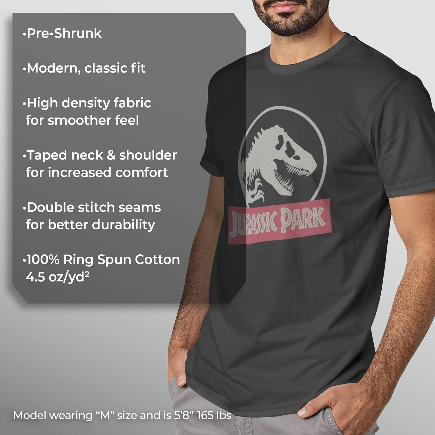 Men's Jurassic Park Distressed Logo T-Shirt - Image 6