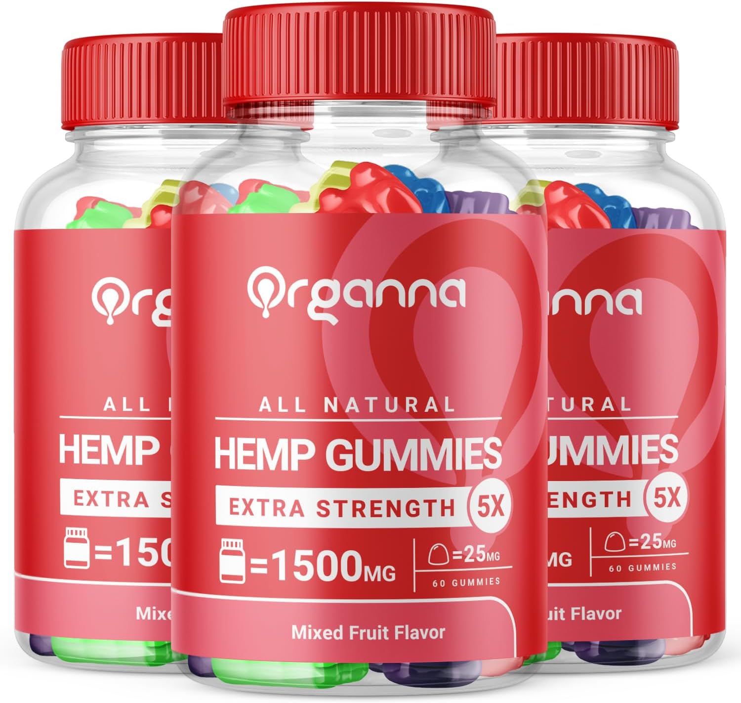 (3 Pack) Organna Hemp Gummies Organna Hemp Premium Blend