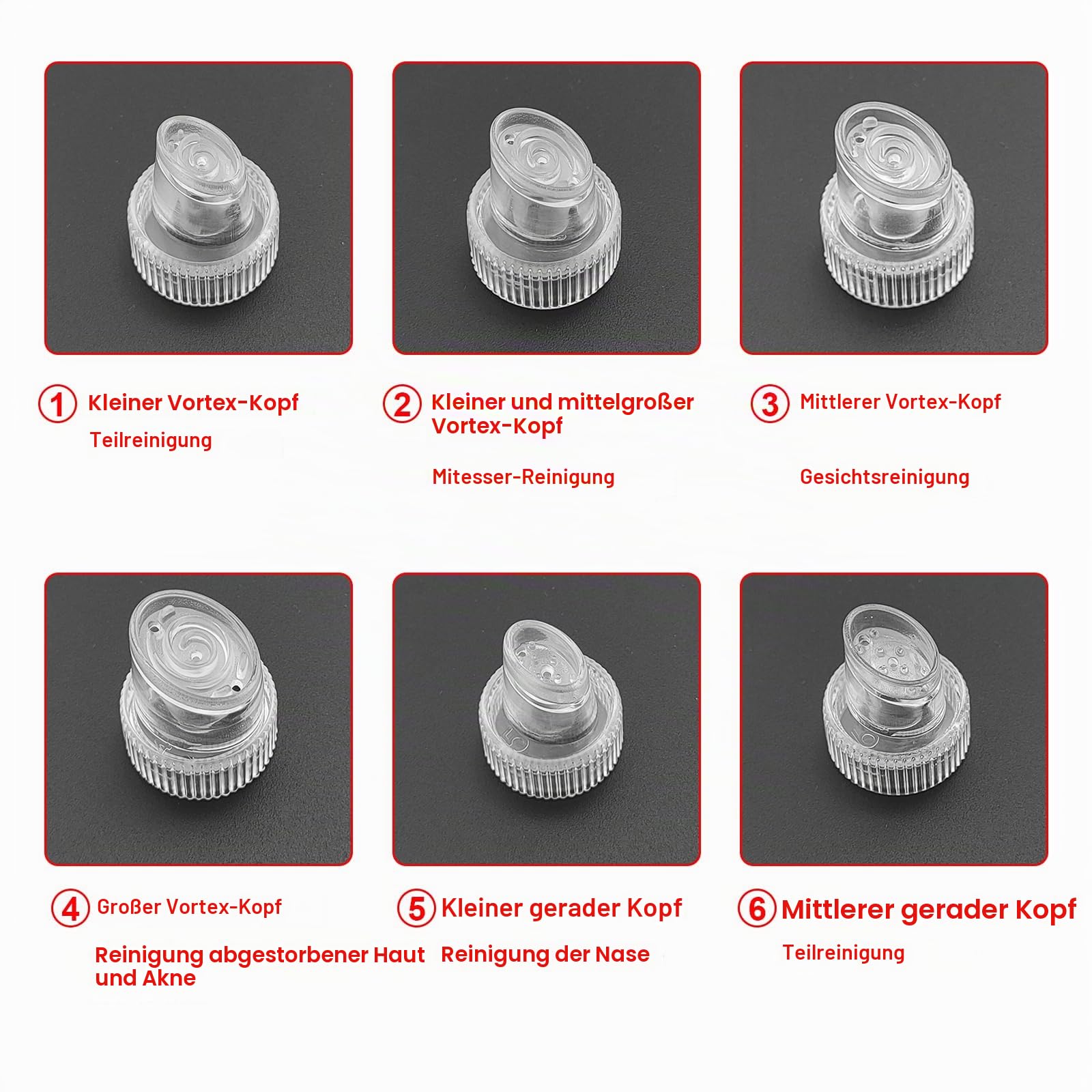 Hydrafacial Ersatz Tipps Vortex Beauty Tipps Dermabrasion Tipps für Wasser Peel Aqua Peel Hydrofacial Teile Kunststoff 9 Stück für Elitzia ETLB245 oder ET89 ETLB248 Schönheitsmaschine
