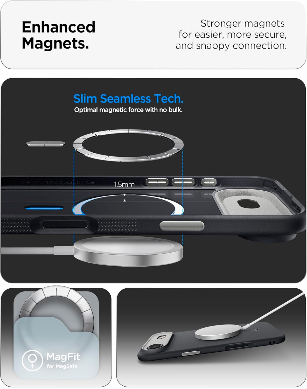 Spigen for iPhone Air Case, Nano Pop MagFit [TPU Covered Camera Control] [Compatible with MagSafe] - Black Sesame - Image 3