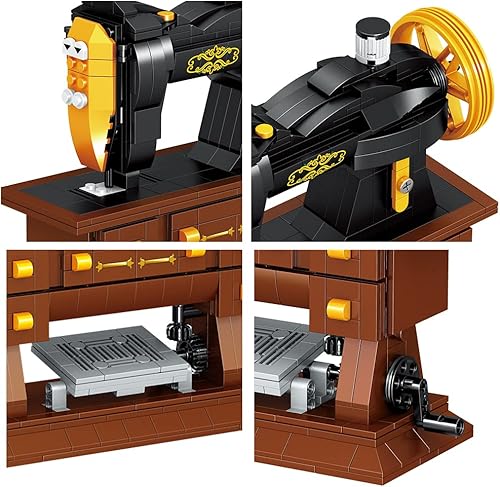 Miniatura 2 de Uvini - Juego de construcción para adultos, máquina de coser clásica de la serie retro, juego de construcción para adultos, juego de ladrillos de