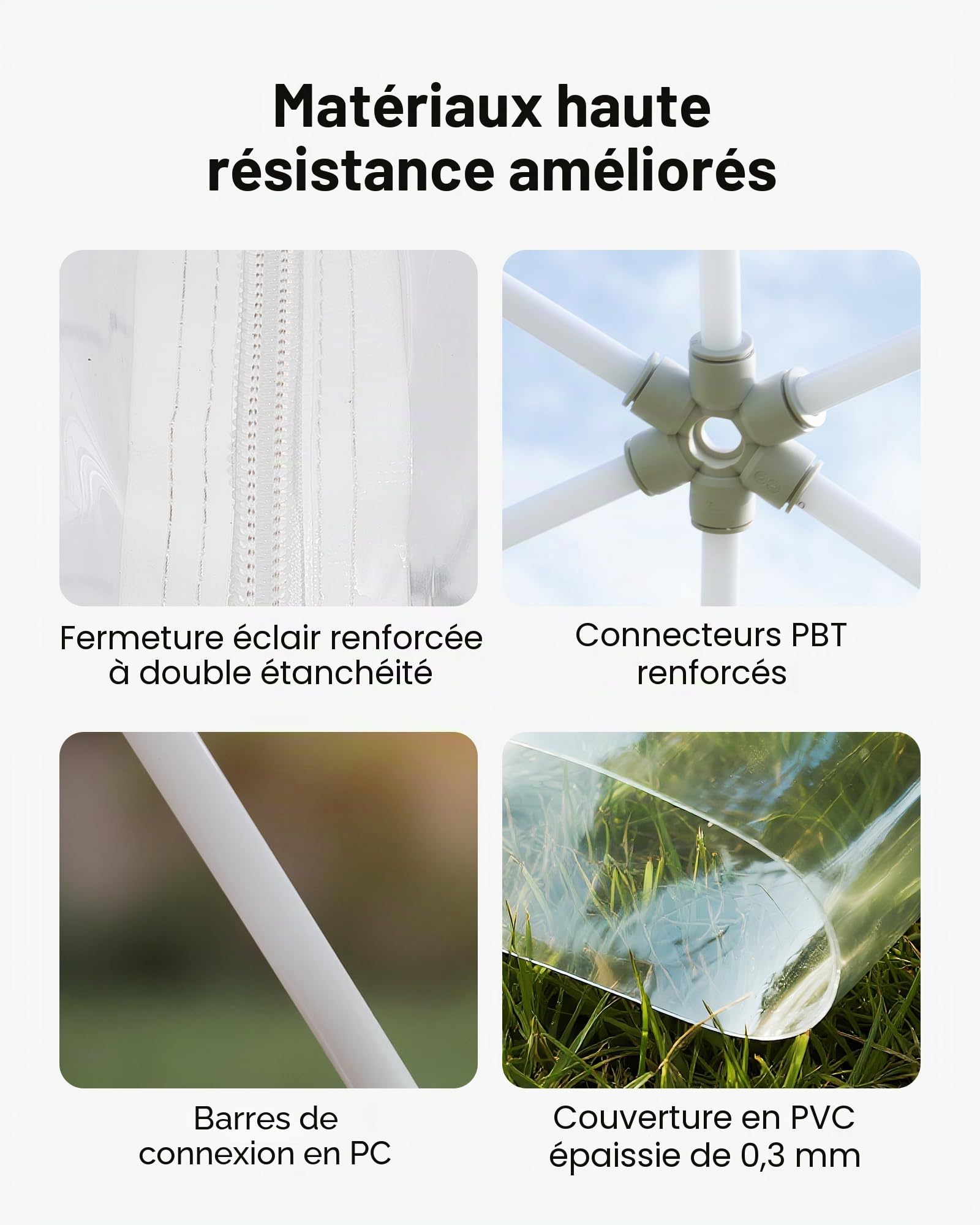 VEVOR Tente à Bulle Dôme, 2,9 x 1,7 m, Tente Igloo Bulle Transparente Résistante, 2 à 4 Personnes, avec Fenêtres pour Extérieur, Camping, Terrasse, Arrière-Cour, Jardin, Fêtes, Anniversaires, Mariage | Serre dôme géodésique en PVC résistant aux intempérie