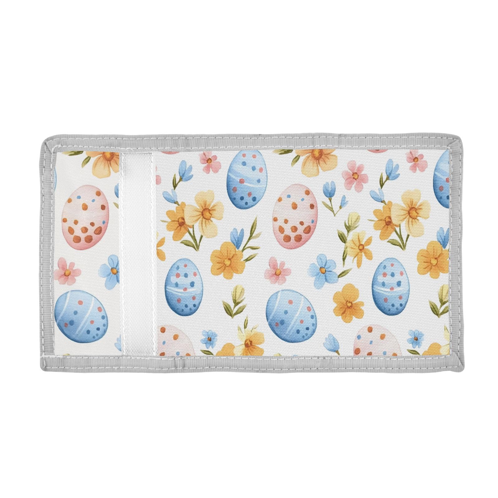 ALAZA Kids Wallets for Boys Girls Toddler Trifold Wallet Children Small Easter Eggs Pattern with Zipper Coin Pocket