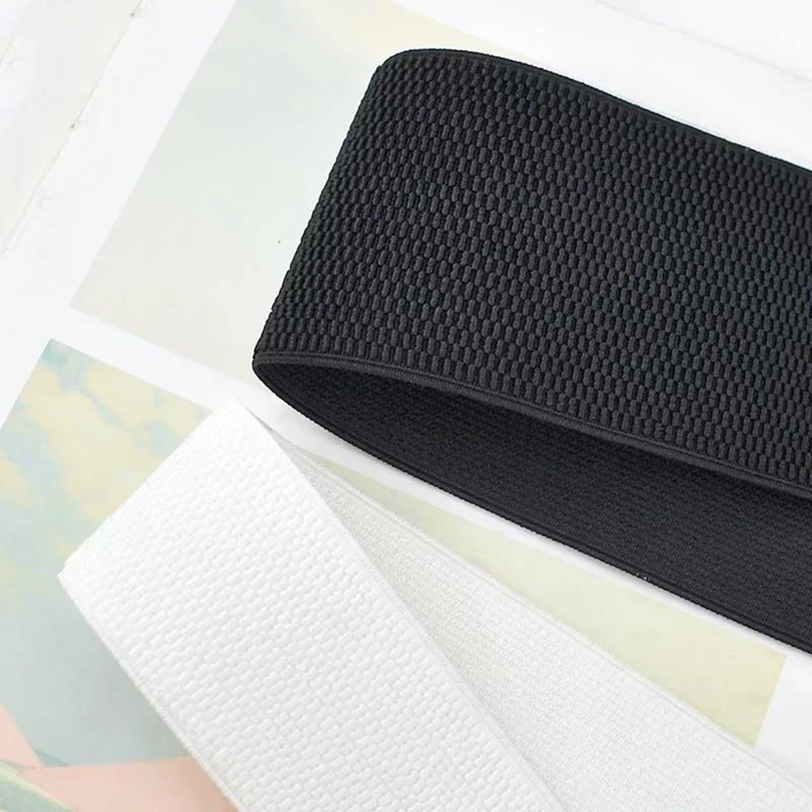 Bandas elásticas Banda elástica Ancha y Plana 4 Metros (2,5-10 cm) de Cinta de Goma for Coser Ropa, Cinturilla, Falda, cinturón, Accesorios de Ropa, Color Negro, 100 mm(Schwarz,60mm)