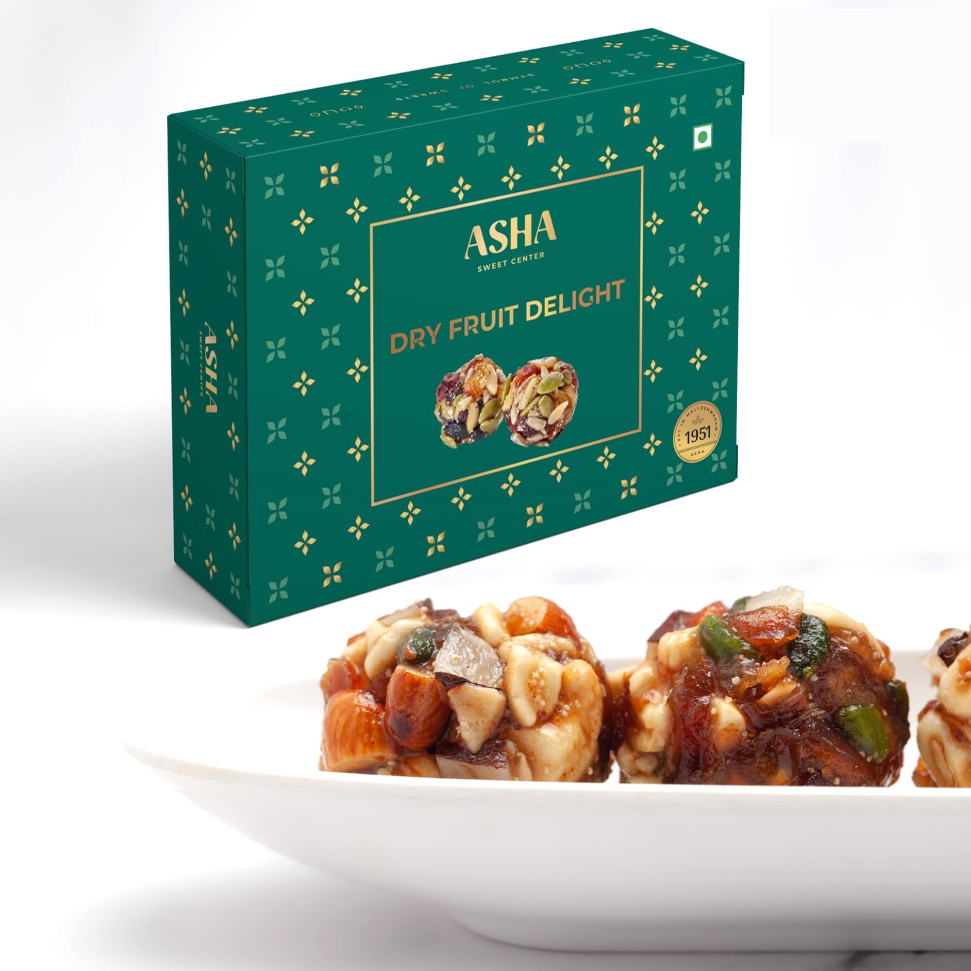 Asha Sweets 200g (Pack of 4) Dry Fruit Delight Sweet | Premium Assorted Dry Fruit Laddu for Gifting and Celebration | Indian Mithai Box with Luscious Gourmet Bites