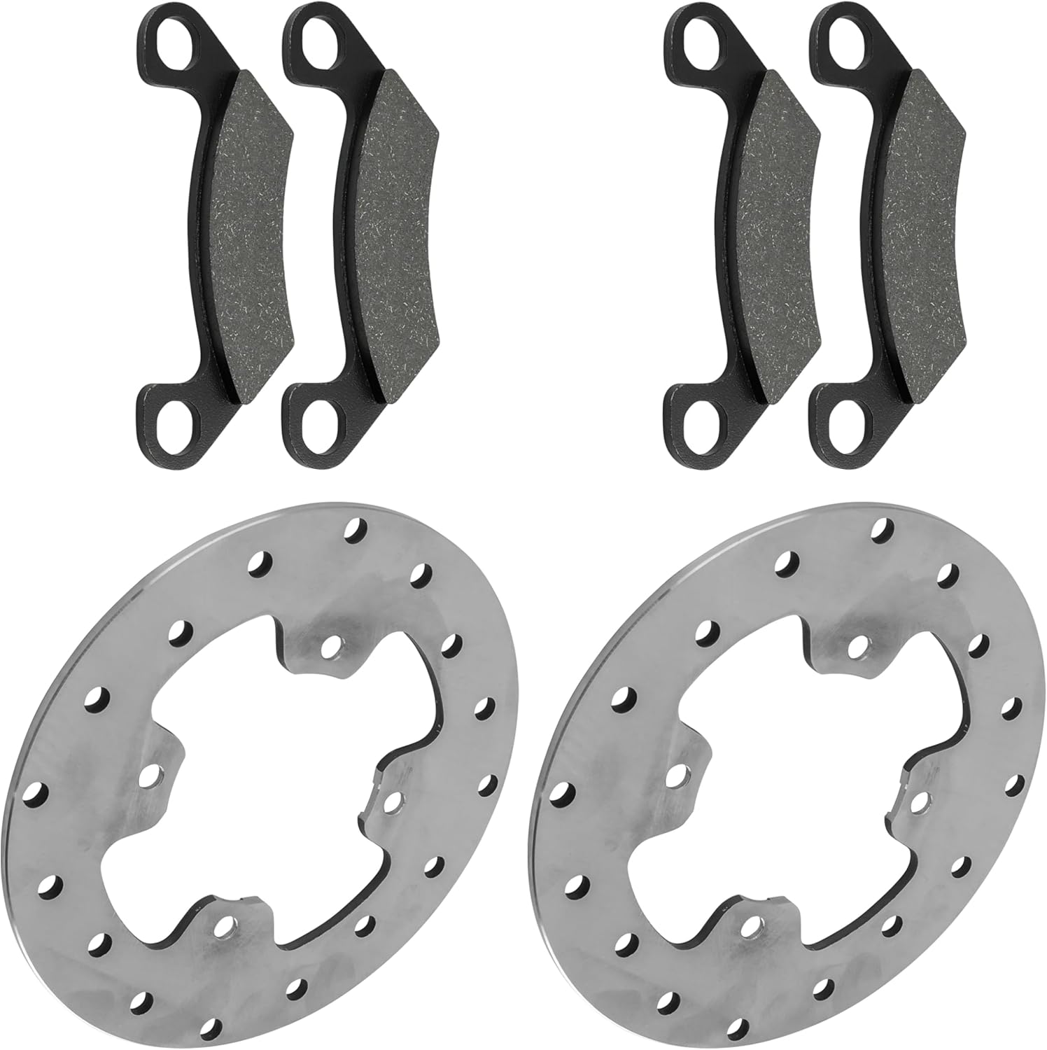 Caltric Rear Left and Right Brake Disc Rotor with Brake Pads Compatible with John Deere Gator XUV590