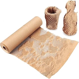 Honeycomb Packing Paper, 12’’ × 100’ Honeycomb Cushioning Wrap Roll for Shipping Moving Fragile Gift, Recyclable Honeycomb Packing Paper