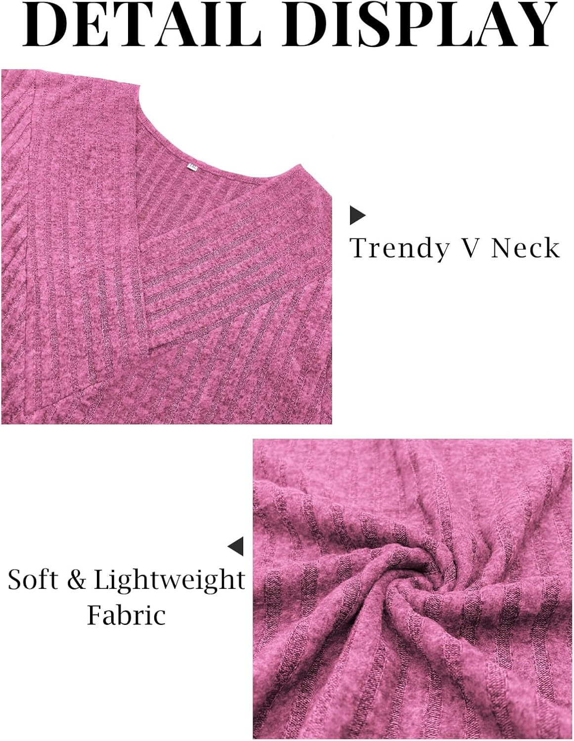 VISLILY Womens-Plus-Size-Tops Trendy V Neck Casual Long Sleeve Shirts Lightweight Knit Sweaters Cute Pullover Tunics Blouses - Image 6