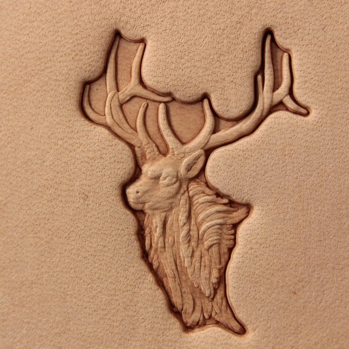 DandS ltd Leather Stamp Tool, Moose, Professional Steel Craft Tool for Leatherworking, Embossing, Carving & Stamping Leather Projects, Belts Wallets & DIY Projects Compatible with Mallet #455