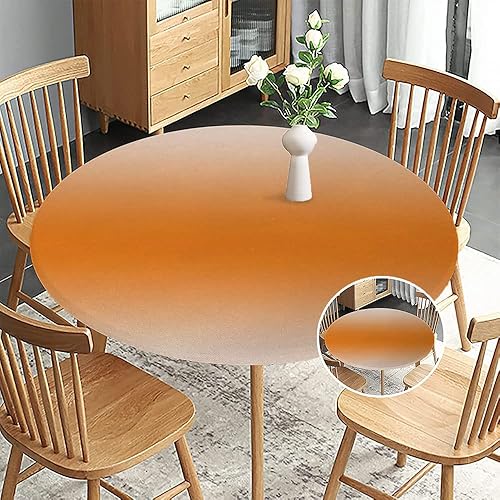 Miniatura 2 de Mantel redondo ajustable degradado, borde elástico, impermeable y lavable, para mesas de comedor, fiestas de bufé y campamento, apto para mesa de 48