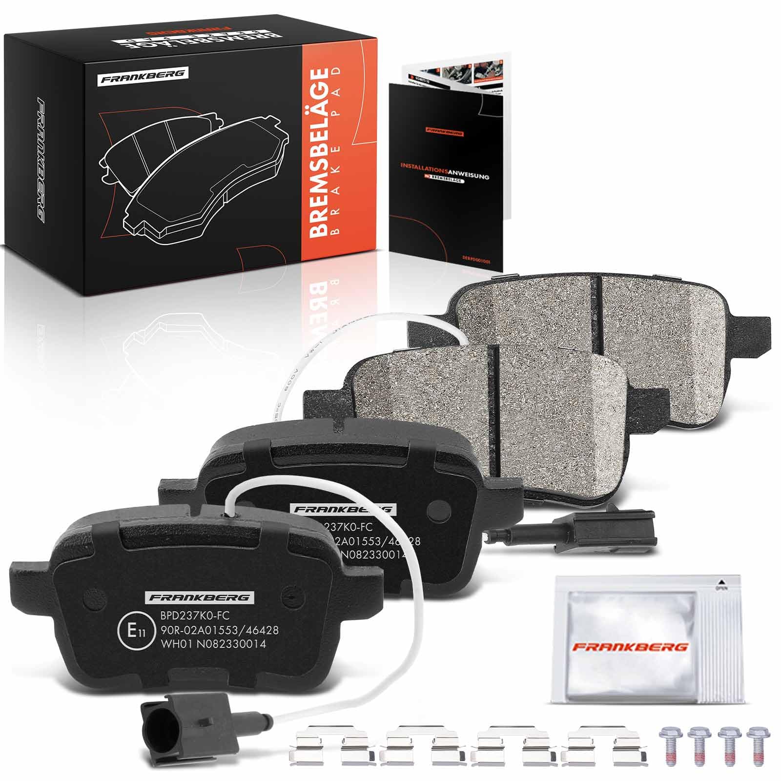 Frankberg Set di pastiglie dei freni incl. 4x Pastiglie dei Freni Posteriore Compatibile con Giulietta 940 Giulietta Furgone/Compatto 940 Replace# 77365357, 71770092