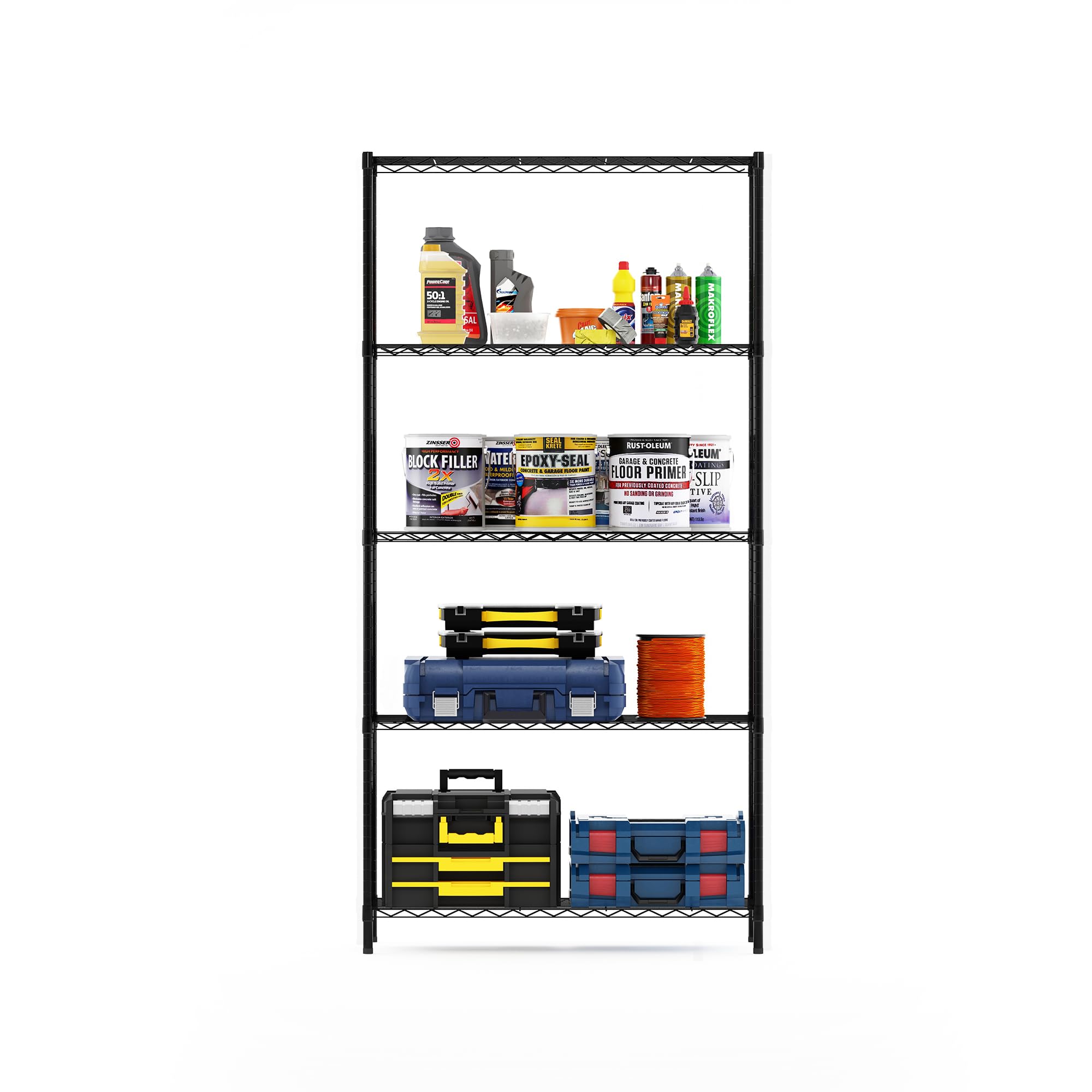 Furinno Wayar Estante de Almacenamiento Metálico de 5 Niveles, Negro