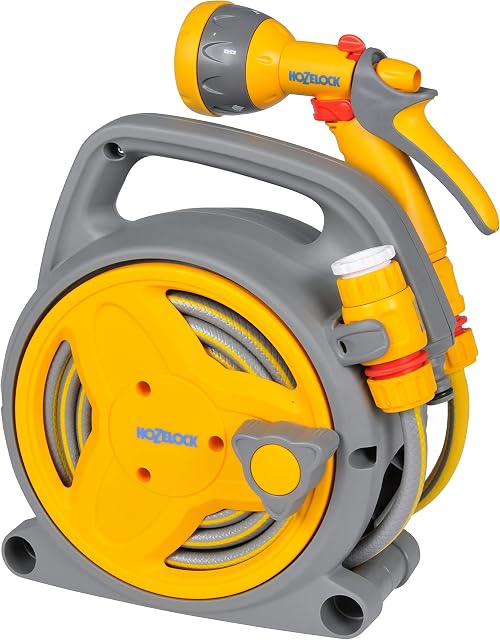 Hozelock Pico Reel with 10m of small bore hose, for Patios and Small Gardens