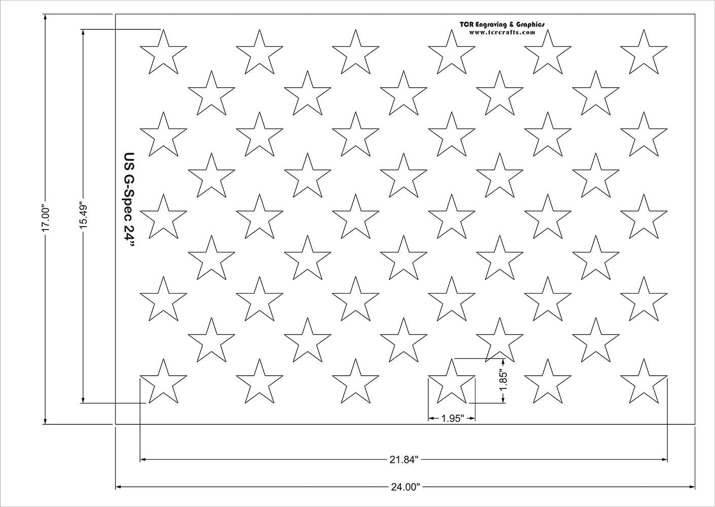 50 Star Field Stencil 14 Mil -G-Spec 24 Inch - Painting/Crafts/Templates