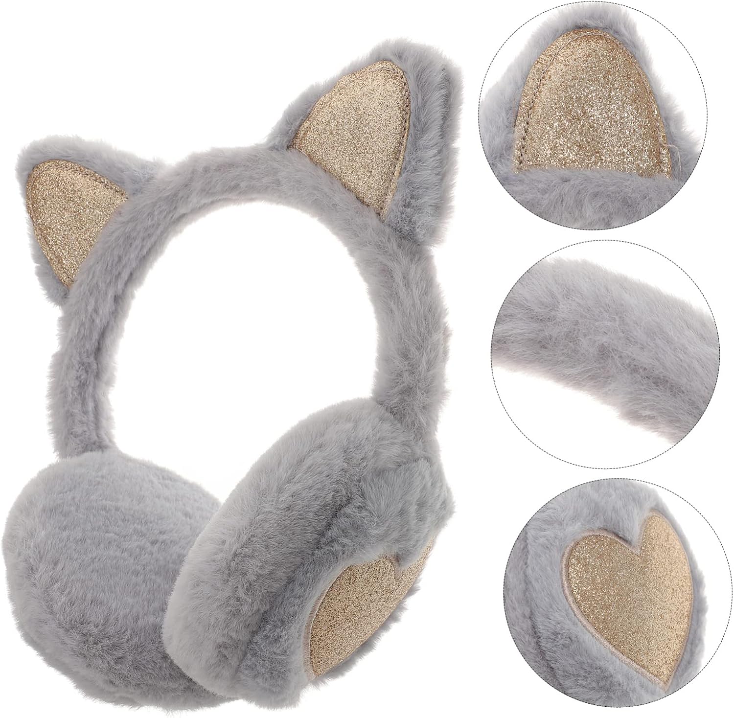 Didiseaon Cat Ears Earmuffs Winter Ear Muffs for Men Earmuff for Ear Puff Ear Warming Warmer Ear Covers for Cold