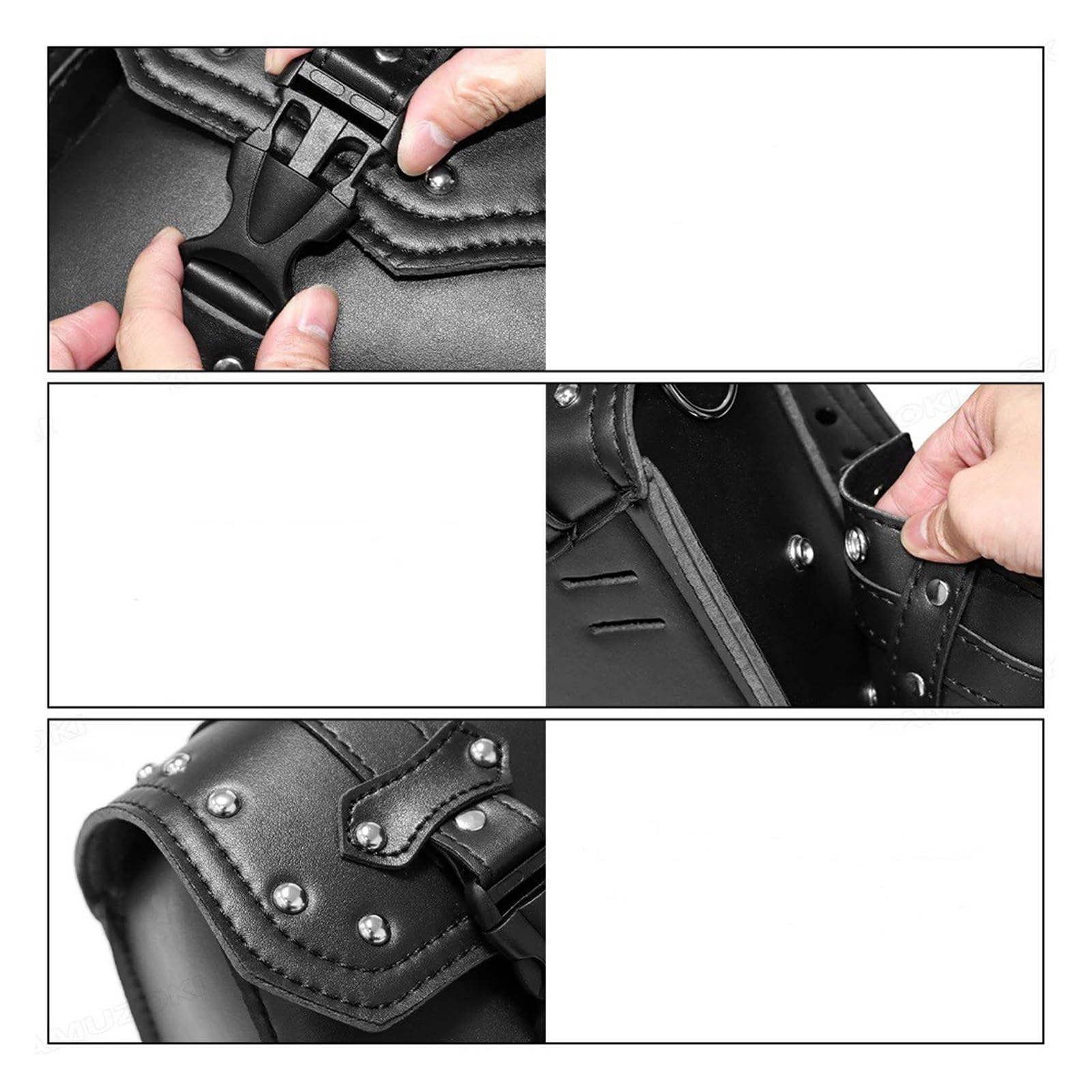 Borsa Laterale Sella Moto Valigia Attrezzi Impermeabile Bottiglia D'acqua Zaino Viaggio Braccio Oscillante PU Borse Da Sella Per Moto(BK-B)