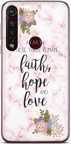 Miniatura 4 de Mertak Funda para teléfono compatible con Motorola Edge + Moto G9 G8 Plus G7 Play Power Z4 Corinthians 1313 Slim Bible Verse Flowers Design Faith