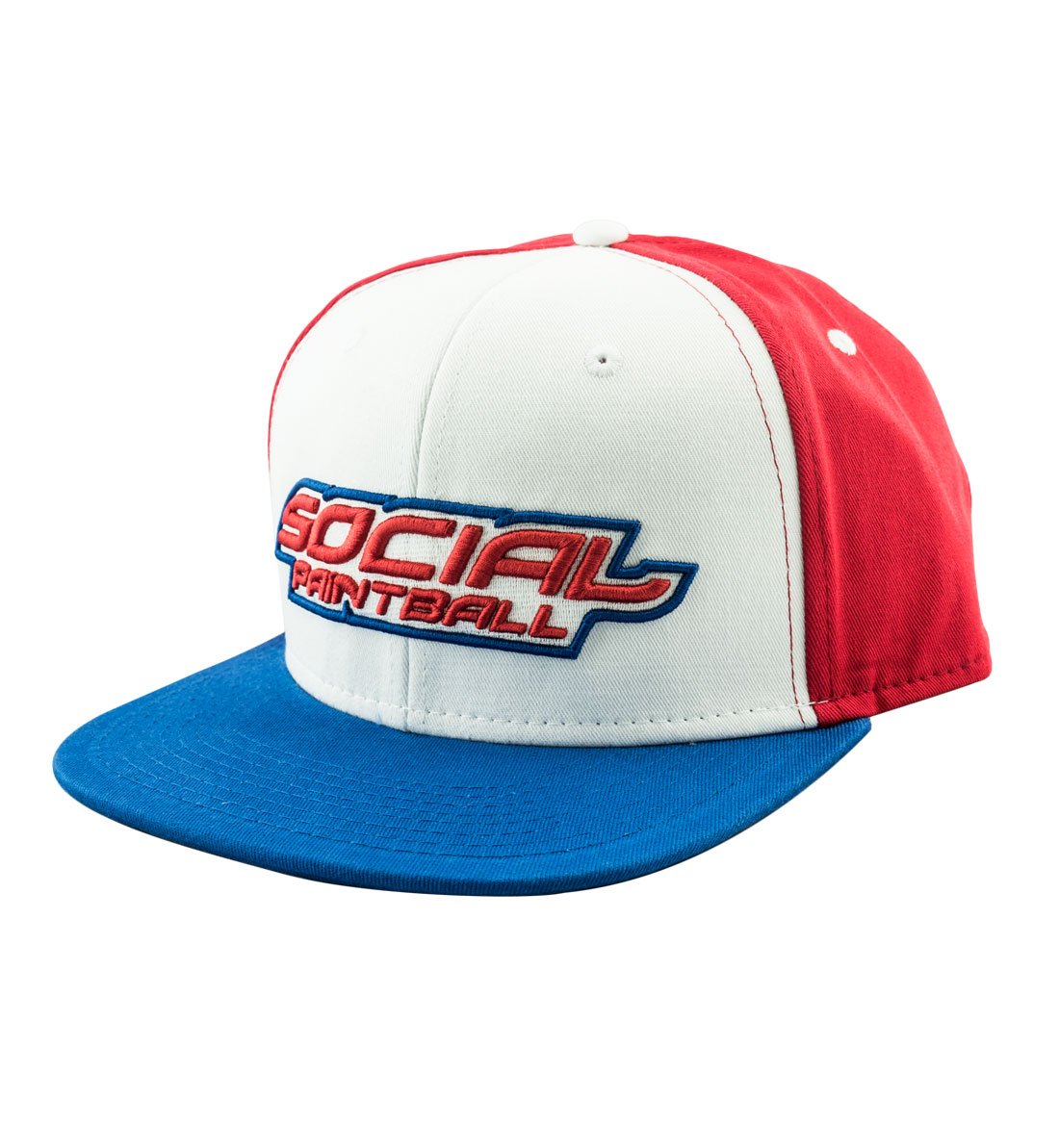 Social Paintball Snapback Hat/Cap, USA Flag America Red White Blue