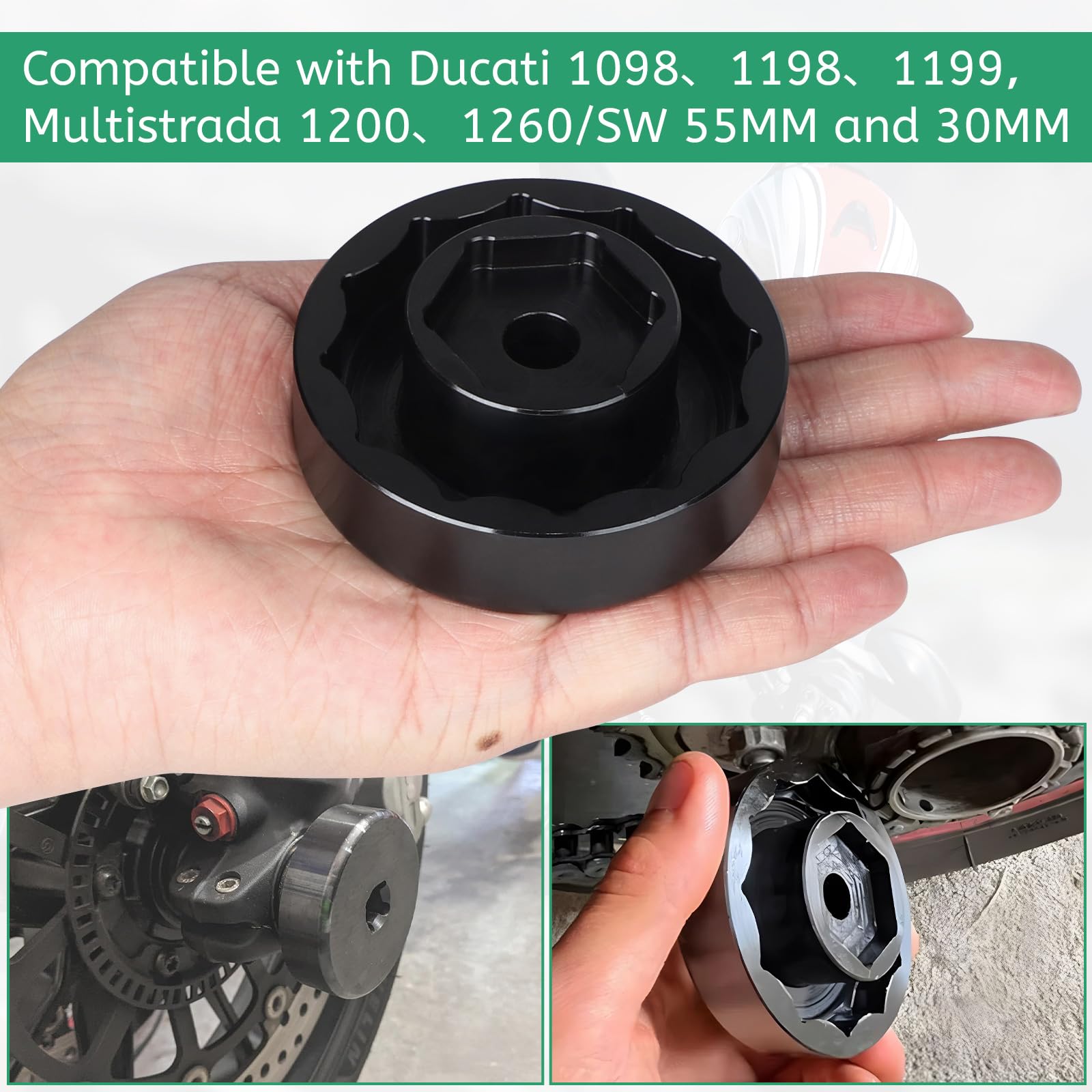 DBREAKS Klucz nasadowy do kół przednich i tylnych do Ducati 1098 1198 1199 Multistrada 1200 1260 Diavel (30 mm + 55 mm)