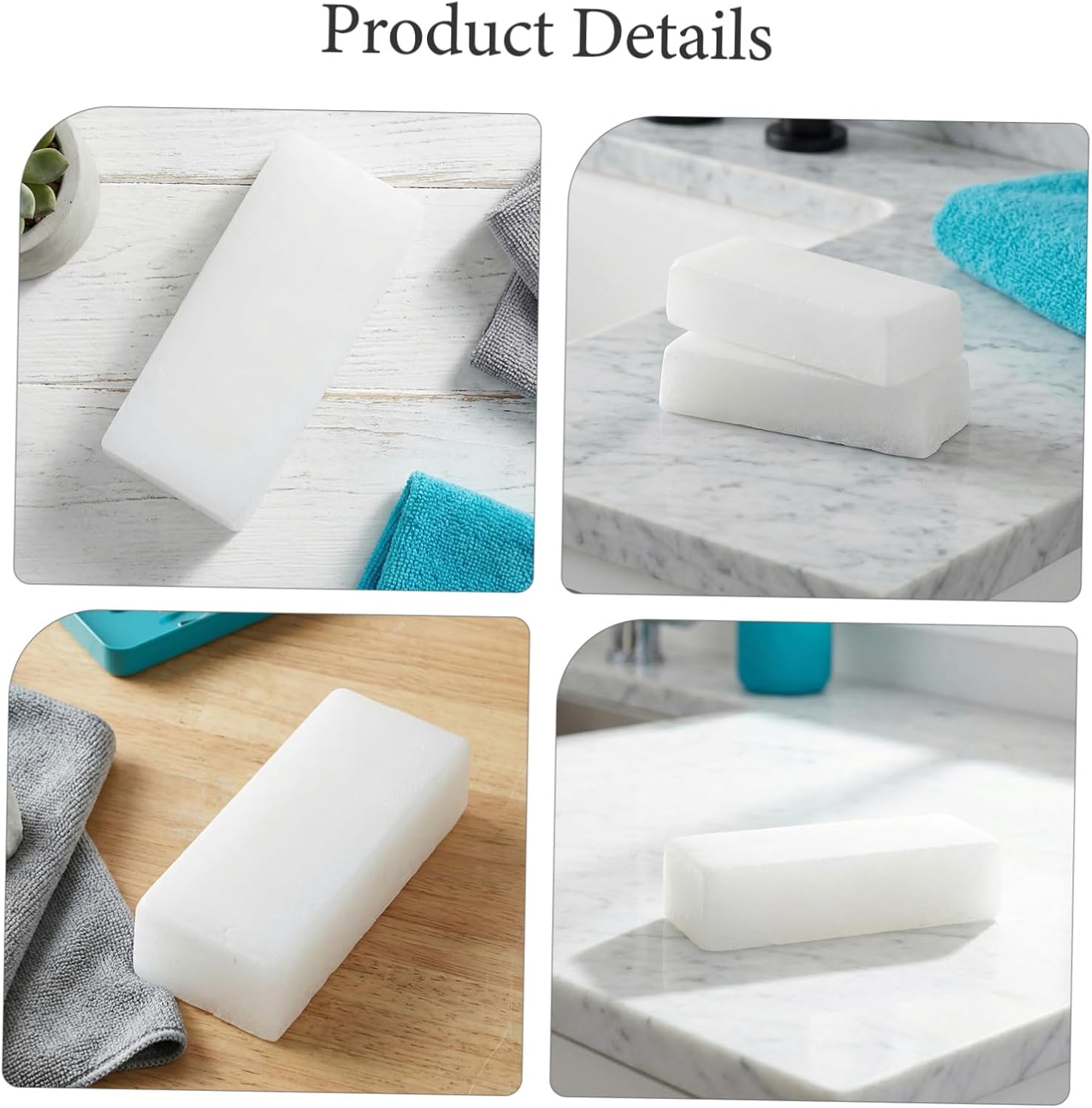4pcs Marble Polishing Wax Bars Solid White Wax for Granite and Stone Surfaces Multi-purpose Stone Care and Restoration Household Melt
