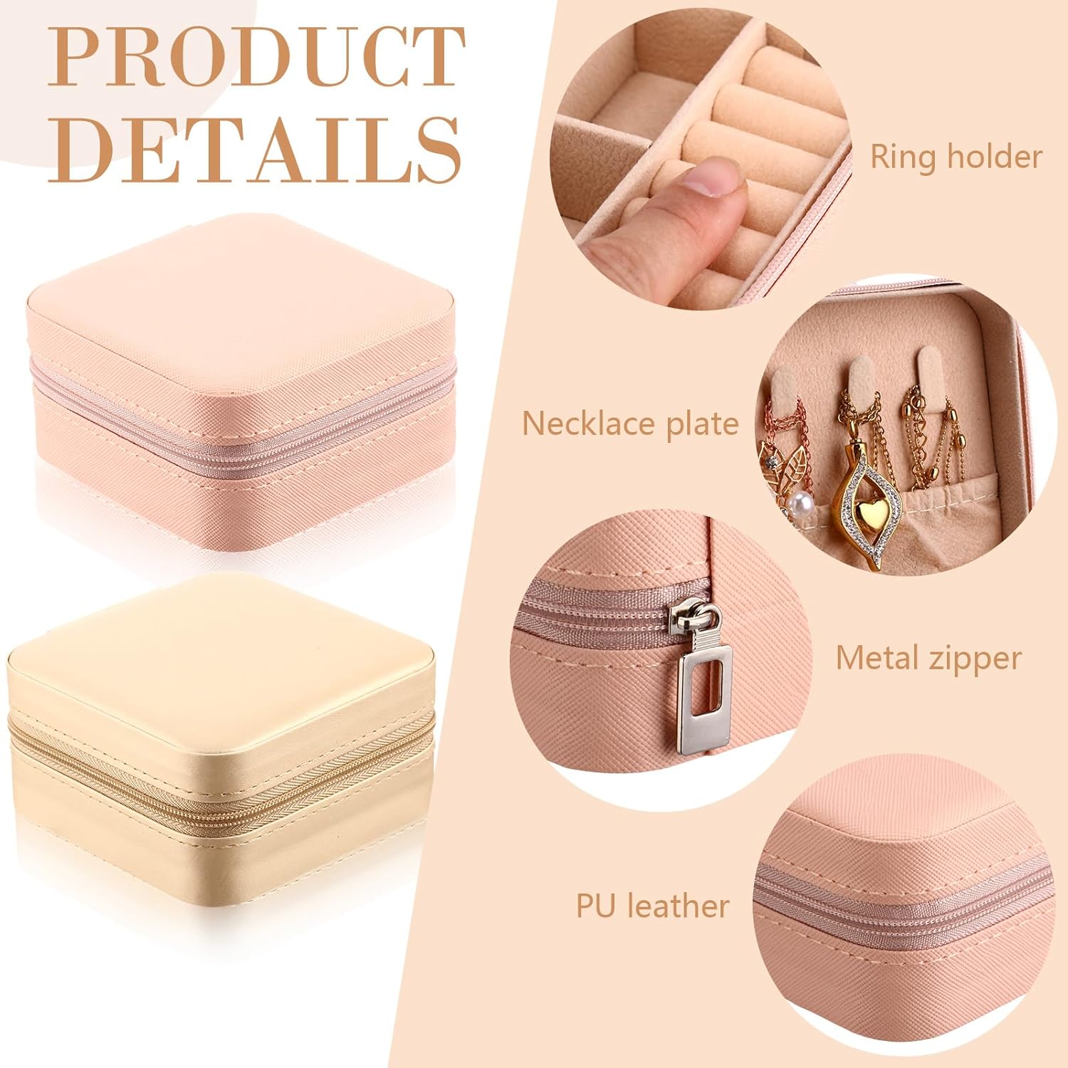 Kigeli 18 Pcs Small Travel Jewelry Case Bulk Bridesmaid Gift Boxes Portable Jewelry Case Mini Storage Organizer for Women(Bright Color)