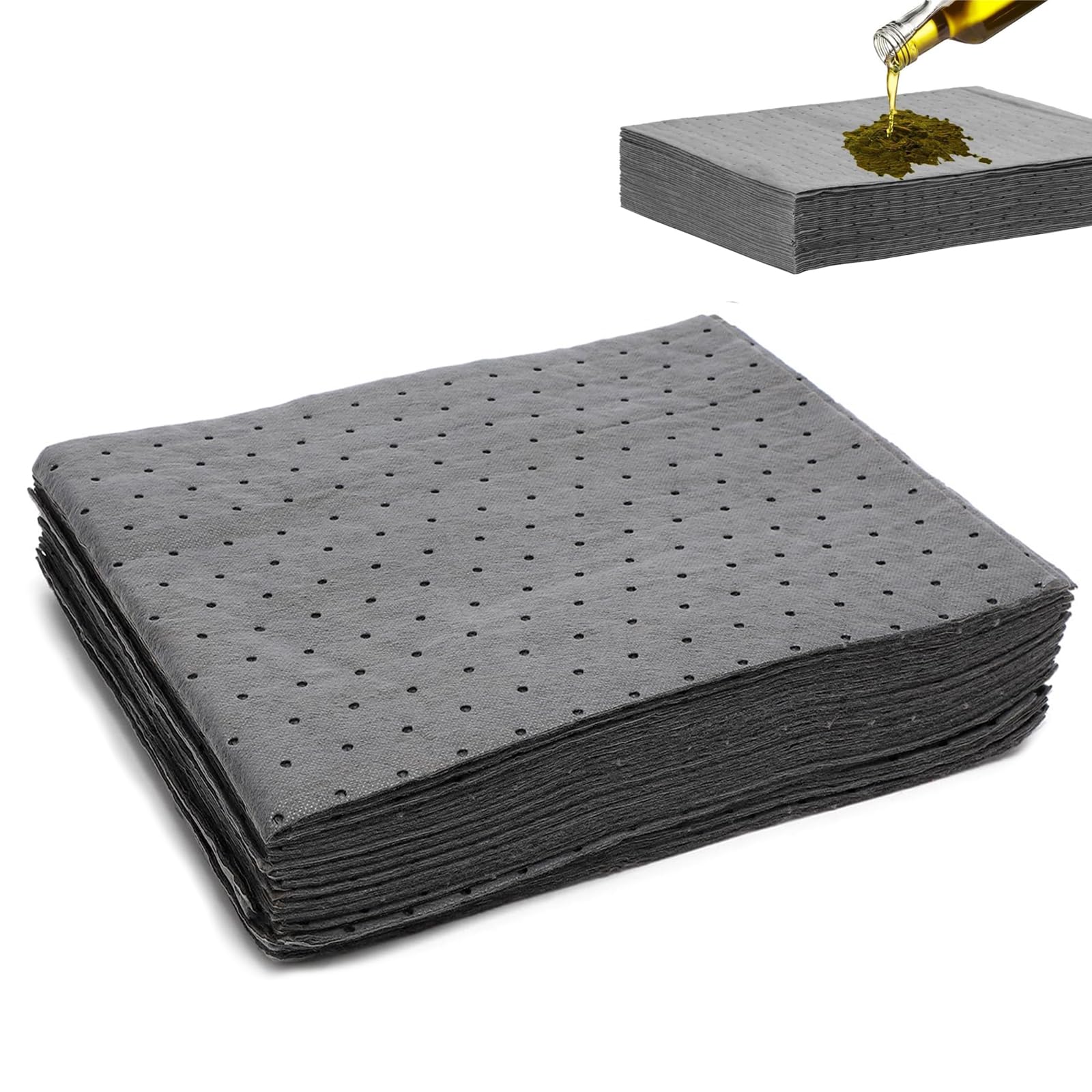 Tapis Absorbant Liquide Universel, 30 Pièces Tapis Absorbant l'huile pour Atelier, Tampon Absorbantes D'huile Industrielle, Lingettes Absorbantes D'huile Universelles, pour la Maison, le Garage