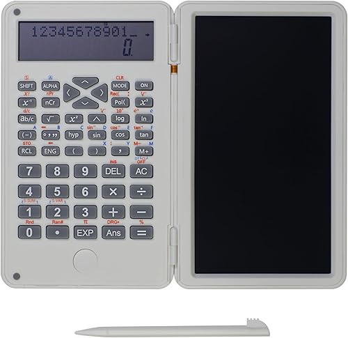 Miniatura 4 de Calculadora científica con tableta de escritura LCD borrable, pantalla de 2 dígitos de mano, tamaño de bolsillo, calculadoras portátiles para