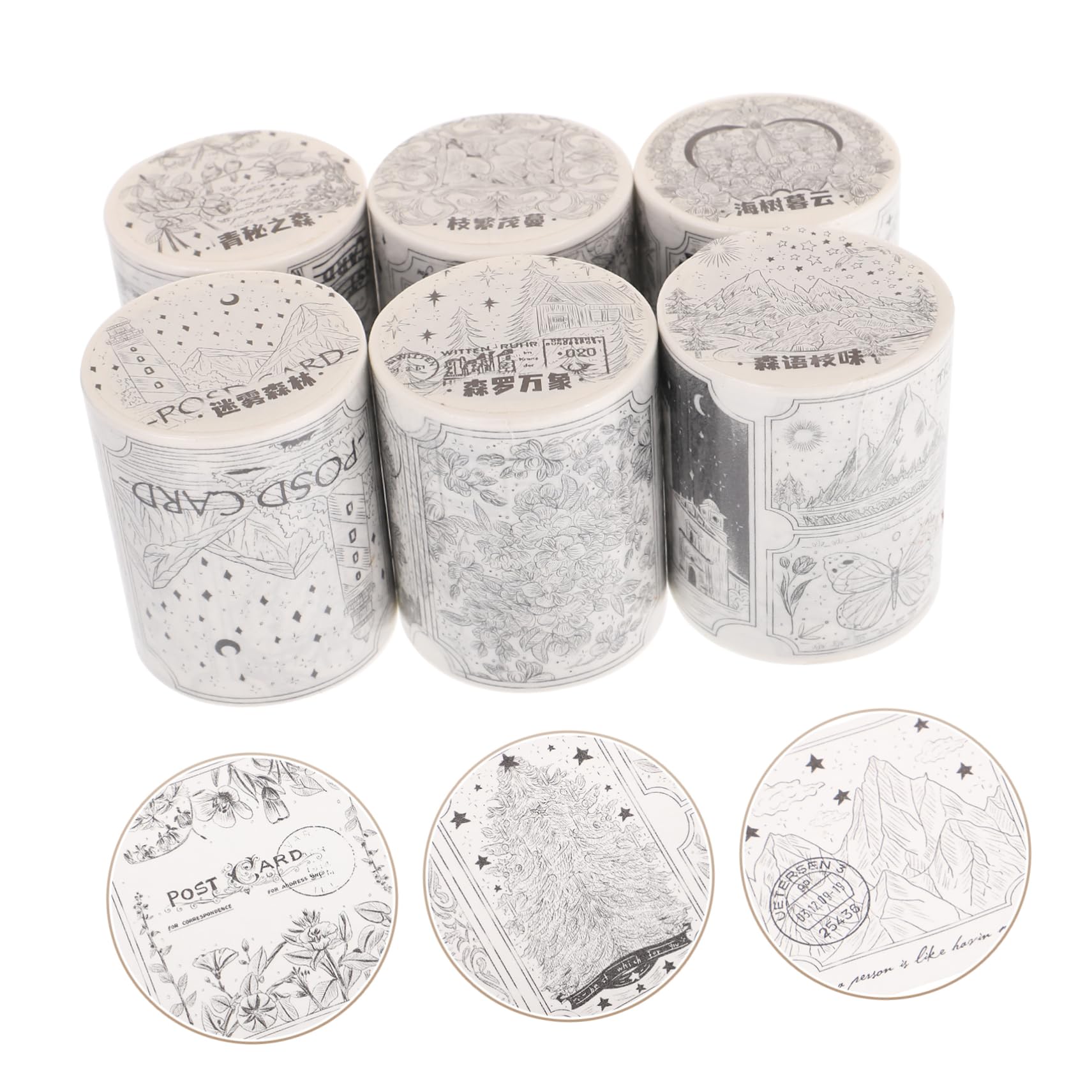 SHINEOFI 12 Nastro Decorativo Washi Adesivo Da Stile Random Per Planner Scrapbooking e Diario Nastro Delicato e Pratico Per Creazioni Artistiche e Fai Da Te