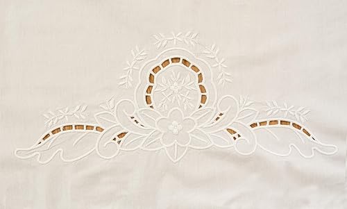 Miniatura 7 de Minhcraft Delantal de algodón blanco con bordado de flores hermosas volantes de longitud completa babero delantal de las mujeres, Blanco